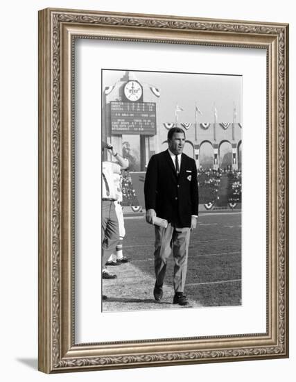 Coah Hank Stram of the Kansas City Chiefs, Super Bowl I, Los Angeles, CA, January 15, 1967-Bill Ray-Framed Photographic Print