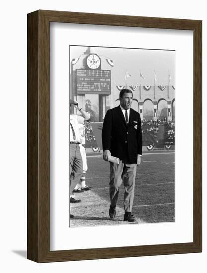 Coah Hank Stram of the Kansas City Chiefs, Super Bowl I, Los Angeles, CA, January 15, 1967-Bill Ray-Framed Photographic Print