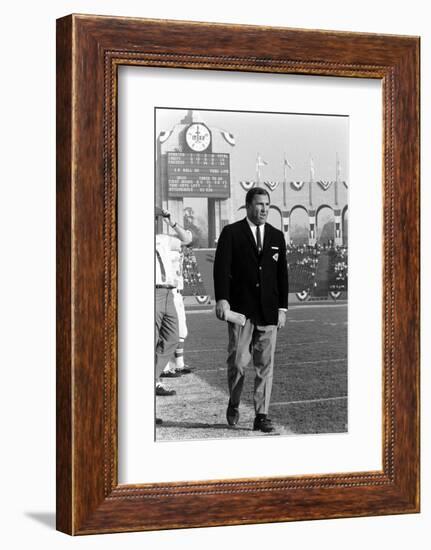 Coah Hank Stram of the Kansas City Chiefs, Super Bowl I, Los Angeles, CA, January 15, 1967-Bill Ray-Framed Photographic Print