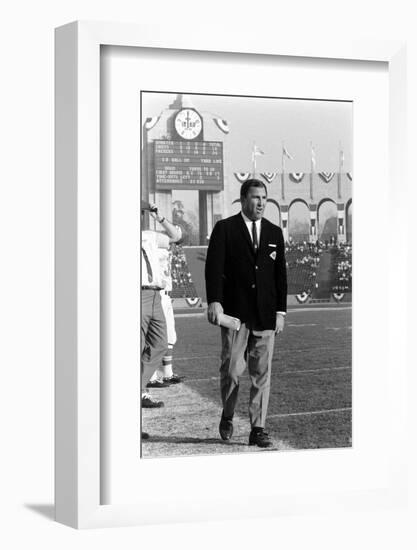 Coah Hank Stram of the Kansas City Chiefs, Super Bowl I, Los Angeles, CA, January 15, 1967-Bill Ray-Framed Photographic Print