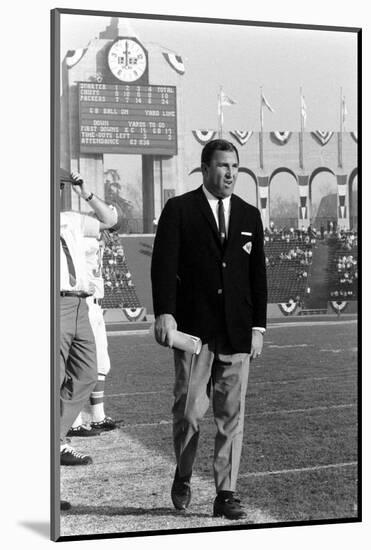 Coah Hank Stram of the Kansas City Chiefs, Super Bowl I, Los Angeles, CA, January 15, 1967-Bill Ray-Mounted Photographic Print