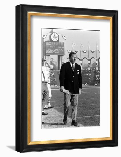 Coah Hank Stram of the Kansas City Chiefs, Super Bowl I, Los Angeles, CA, January 15, 1967-Bill Ray-Framed Photographic Print