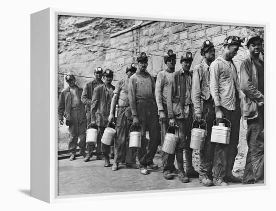 Coal Miners Checking in at Completion of Morning Shift. Kopperston, Wyoming County, West Virginia-Russell Lee-Framed Stretched Canvas