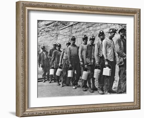 Coal Miners Checking in at Completion of Morning Shift. Kopperston, Wyoming County, West Virginia-Russell Lee-Framed Photo