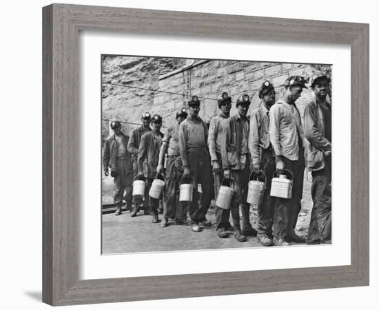 Coal Miners Checking in at Completion of Morning Shift. Kopperston, Wyoming County, West Virginia-Russell Lee-Framed Photo