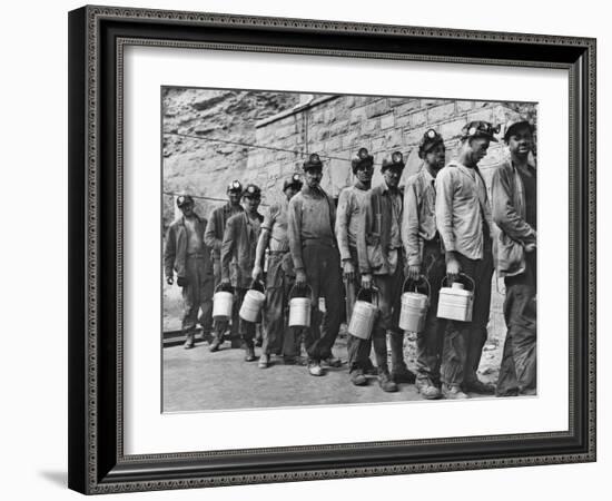 Coal Miners Checking in at Completion of Morning Shift. Kopperston, Wyoming County, West Virginia-Russell Lee-Framed Photo