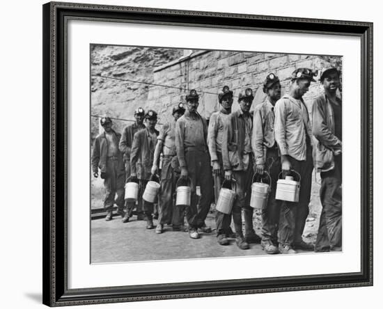 Coal Miners Checking in at Completion of Morning Shift. Kopperston, Wyoming County, West Virginia-Russell Lee-Framed Photo