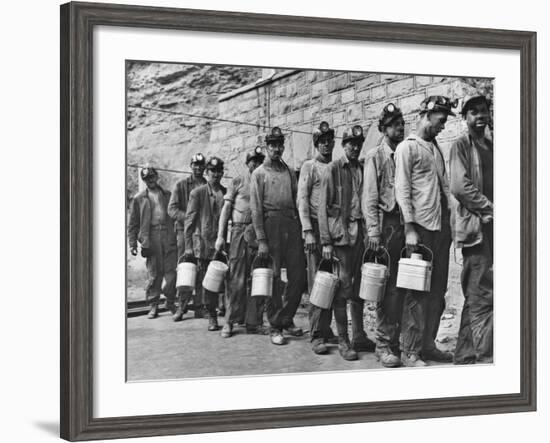 Coal Miners Checking in at Completion of Morning Shift. Kopperston, Wyoming County, West Virginia-Russell Lee-Framed Photo