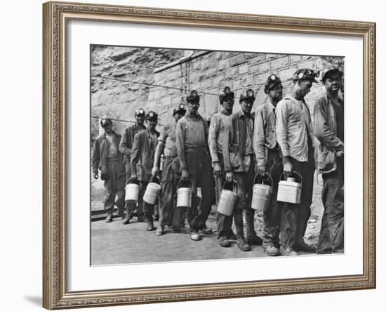 Coal Miners Checking in at Completion of Morning Shift. Kopperston, Wyoming County, West Virginia-Russell Lee-Framed Photo