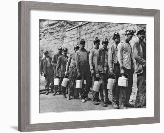 Coal Miners Checking in at Completion of Morning Shift. Kopperston, Wyoming County, West Virginia-Russell Lee-Framed Photo