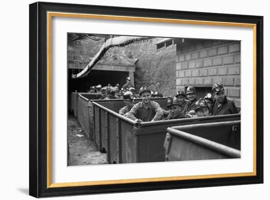 Coal Miners Ready For Next Shift to Go into Mines at Maidsville, West Virginia, 1938-null-Framed Photo