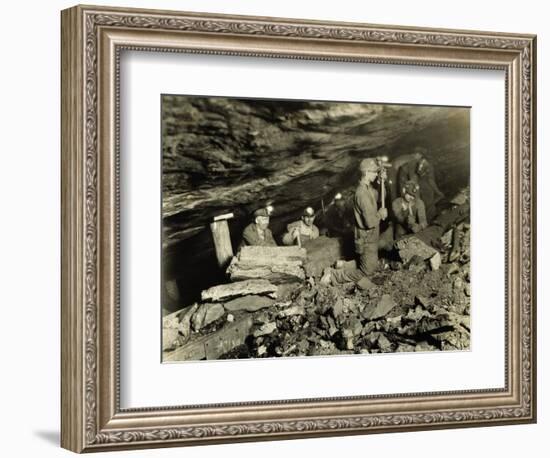 Coal Miners Working One Thousand Feet Below Surface-null-Framed Photographic Print