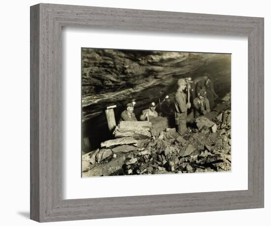 Coal Miners Working One Thousand Feet Below Surface-null-Framed Photographic Print