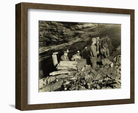 Coal Miners Working One Thousand Feet Below Surface-null-Framed Photographic Print