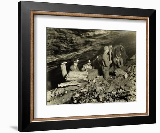 Coal Miners Working One Thousand Feet Below Surface-null-Framed Photographic Print