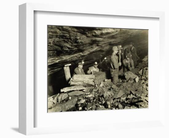 Coal Miners Working One Thousand Feet Below Surface-null-Framed Photographic Print