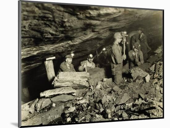 Coal Miners Working One Thousand Feet Below Surface-null-Mounted Photographic Print