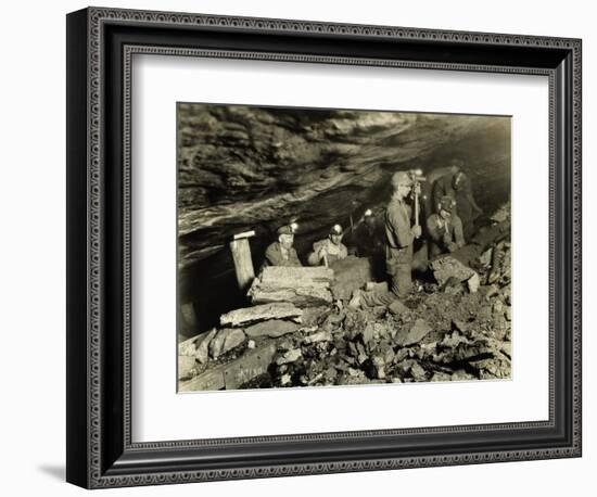 Coal Miners Working One Thousand Feet Below Surface-null-Framed Photographic Print