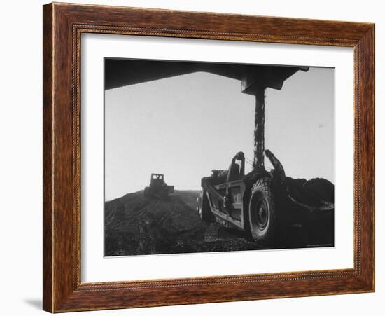 Coal Pile at World's Largest Coal Fueled Steam Plant under Construction by the TVA-Margaret Bourke-White-Framed Photographic Print