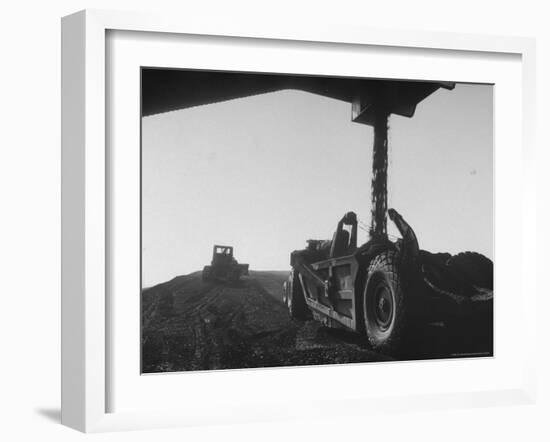 Coal Pile at World's Largest Coal Fueled Steam Plant under Construction by the TVA-Margaret Bourke-White-Framed Photographic Print