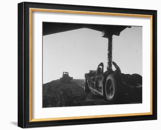 Coal Pile at World's Largest Coal Fueled Steam Plant under Construction by the TVA-Margaret Bourke-White-Framed Photographic Print