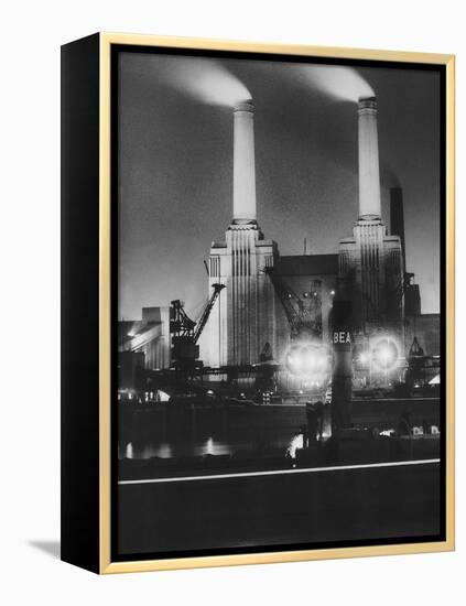 Coal Ships Unload at Battersea Power Station, July 1950-null-Framed Premier Image Canvas