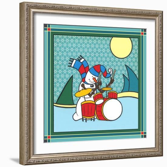 Coalman the Snowman Drums 1-Denny Driver-Framed Giclee Print