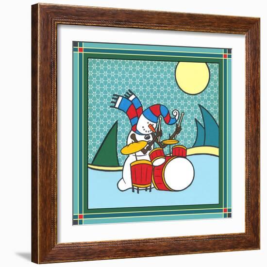 Coalman the Snowman Drums 1-Denny Driver-Framed Giclee Print