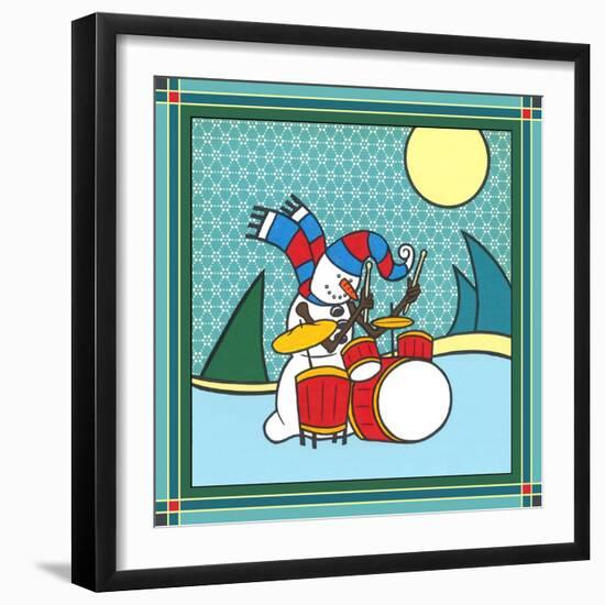 Coalman the Snowman Drums 1-Denny Driver-Framed Giclee Print