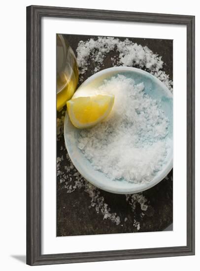 Coarse Salt with Lemon and Olive Oil-Foodcollection-Framed Photographic Print