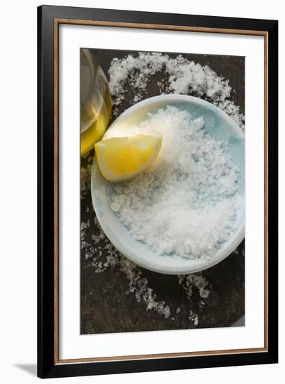 Coarse Salt with Lemon and Olive Oil-Foodcollection-Framed Photographic Print