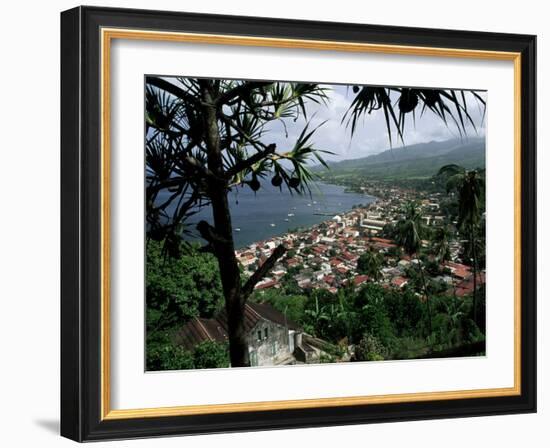 Coast and Town of Saint Pierre from the Mouillage Area, Northwest Coast, Martinique, West Indies-Bruno Barbier-Framed Photographic Print