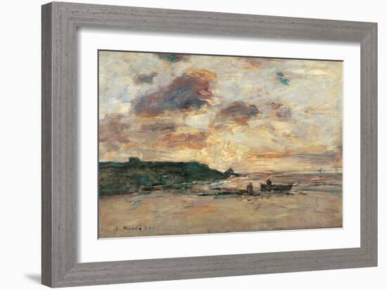 Coast at Trouville-Eug?ne Boudin-Framed Art Print