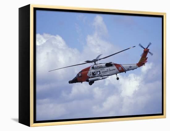 Coast Guard helicopter Demo at the Seattle Maritime Festival, Washington, USA-William Sutton-Framed Premier Image Canvas