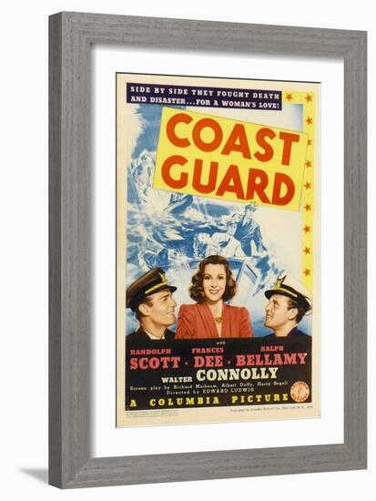 Coast Guard, Randolph Scott, Frances Dee, Ralph Bellamy, 1939-null-Framed Art Print