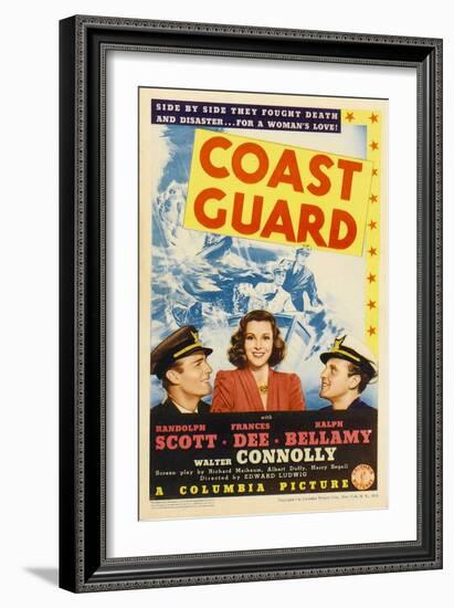 Coast Guard, Randolph Scott, Frances Dee, Ralph Bellamy, 1939-null-Framed Art Print