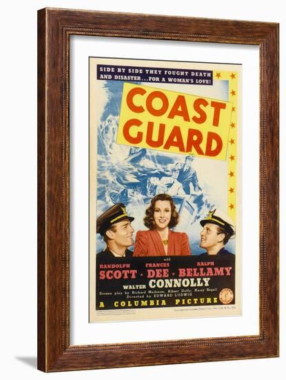 Coast Guard, Randolph Scott, Frances Dee, Ralph Bellamy, 1939-null-Framed Premium Giclee Print