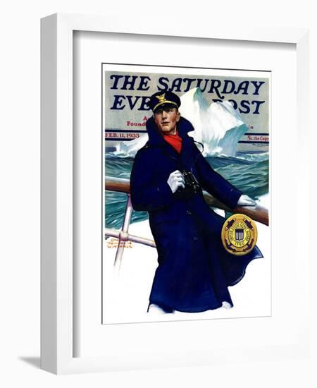 "Coast Guard," Saturday Evening Post Cover, February 11, 1933-Edgar Franklin Wittmack-Framed Giclee Print