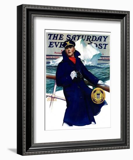 "Coast Guard," Saturday Evening Post Cover, February 11, 1933-Edgar Franklin Wittmack-Framed Giclee Print