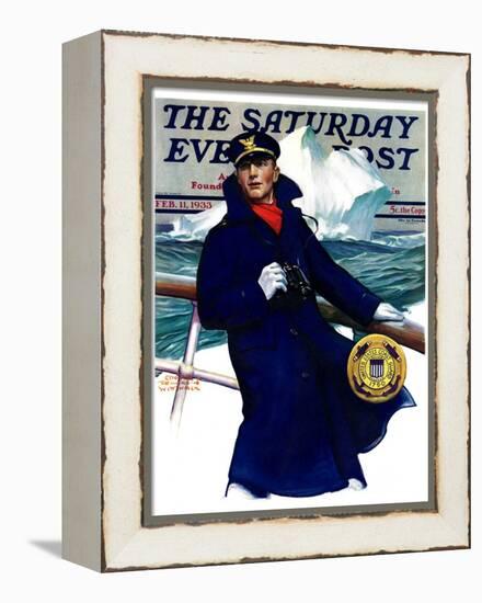 "Coast Guard," Saturday Evening Post Cover, February 11, 1933-Edgar Franklin Wittmack-Framed Premier Image Canvas