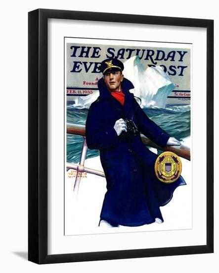 "Coast Guard," Saturday Evening Post Cover, February 11, 1933-Edgar Franklin Wittmack-Framed Giclee Print