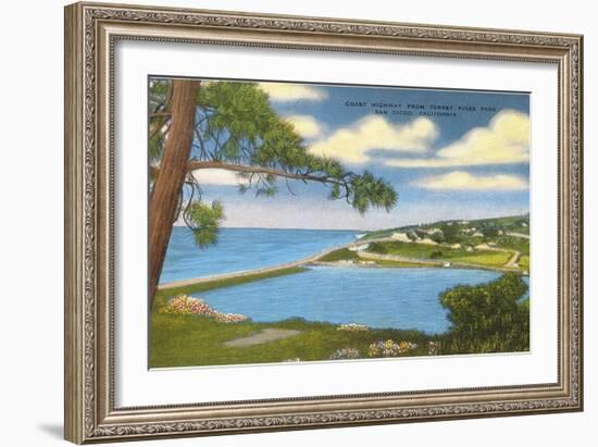 Coast Highway, Torrey Pines, San Diego, California-null-Framed Art Print