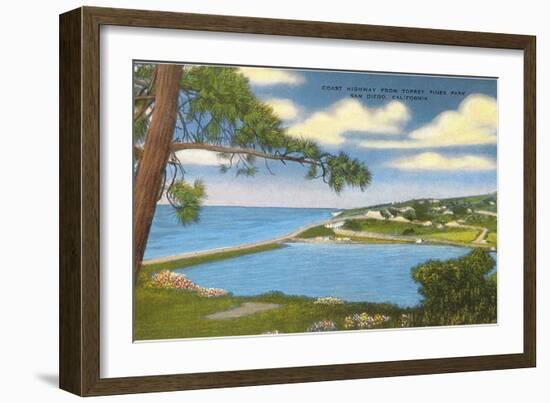 Coast Highway, Torrey Pines, San Diego, California-null-Framed Art Print