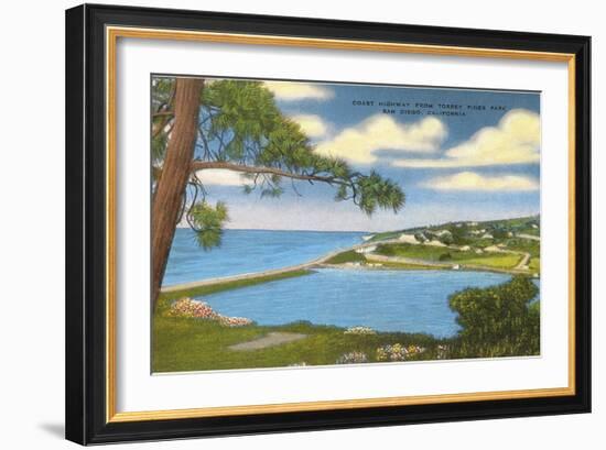 Coast Highway, Torrey Pines, San Diego, California-null-Framed Art Print