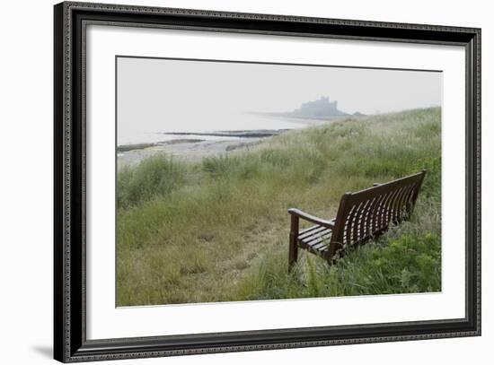 Coast Looking South with the Silhouette of Bamburgh Castle on the Horizon Bamburgh England-Natalie Tepper-Framed Photo