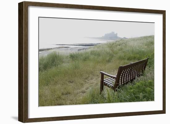 Coast Looking South with the Silhouette of Bamburgh Castle on the Horizon Bamburgh England-Natalie Tepper-Framed Photo