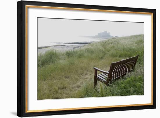 Coast Looking South with the Silhouette of Bamburgh Castle on the Horizon Bamburgh England-Natalie Tepper-Framed Photo