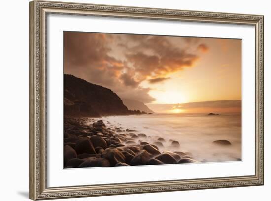 Coast Near Los Llanillos at Sunset, El Golfo Valley, El Hierro, Canary Islands, Spain-Markus Lange-Framed Photographic Print