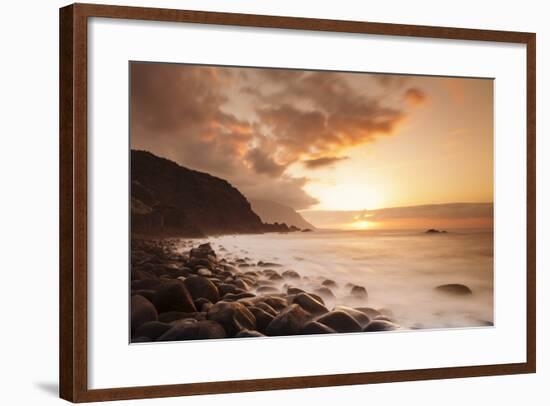 Coast Near Los Llanillos at Sunset, El Golfo Valley, El Hierro, Canary Islands, Spain-Markus Lange-Framed Photographic Print