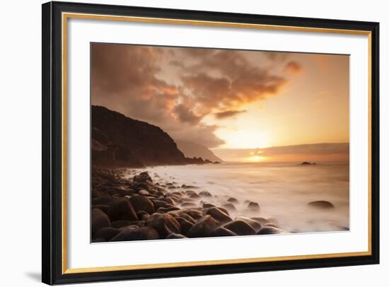 Coast Near Los Llanillos at Sunset, El Golfo Valley, El Hierro, Canary Islands, Spain-Markus Lange-Framed Photographic Print